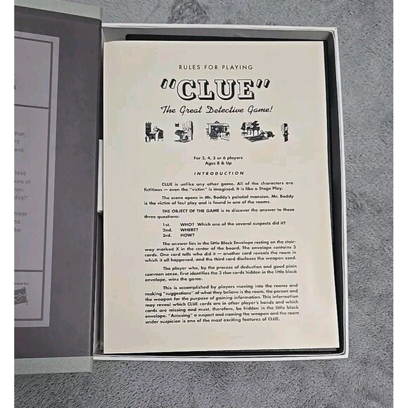 Clue Game Vintage Bookshelf Edition Parker Brothers Hasbro 2016 Complete - Picture 5 of 9